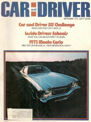 CAR & DRIVER 1972 SEPT - DUSTER 318 & 340, RACING